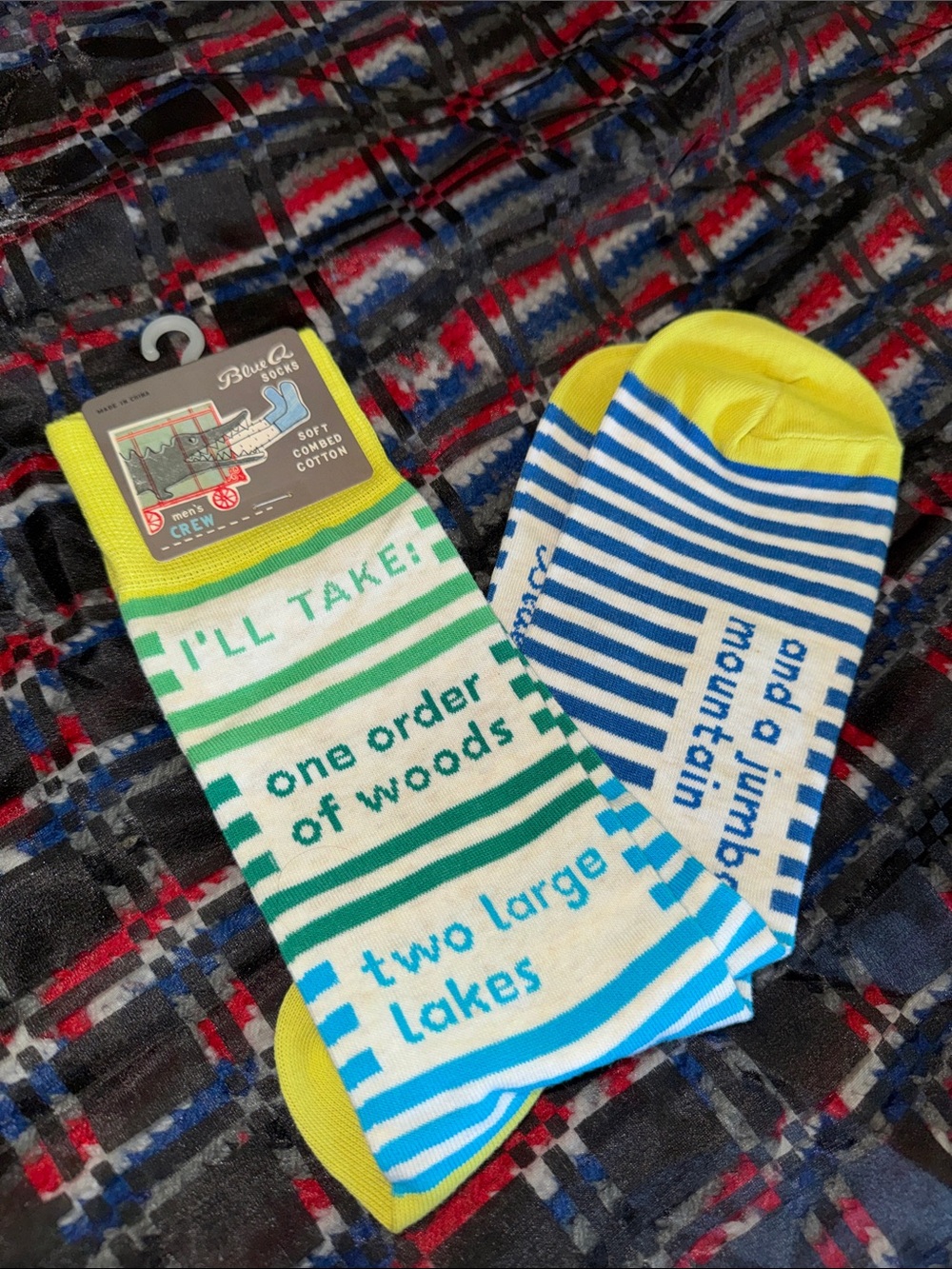 Blue Q New With Tags striped multicolored men’s crew socks size 7-12